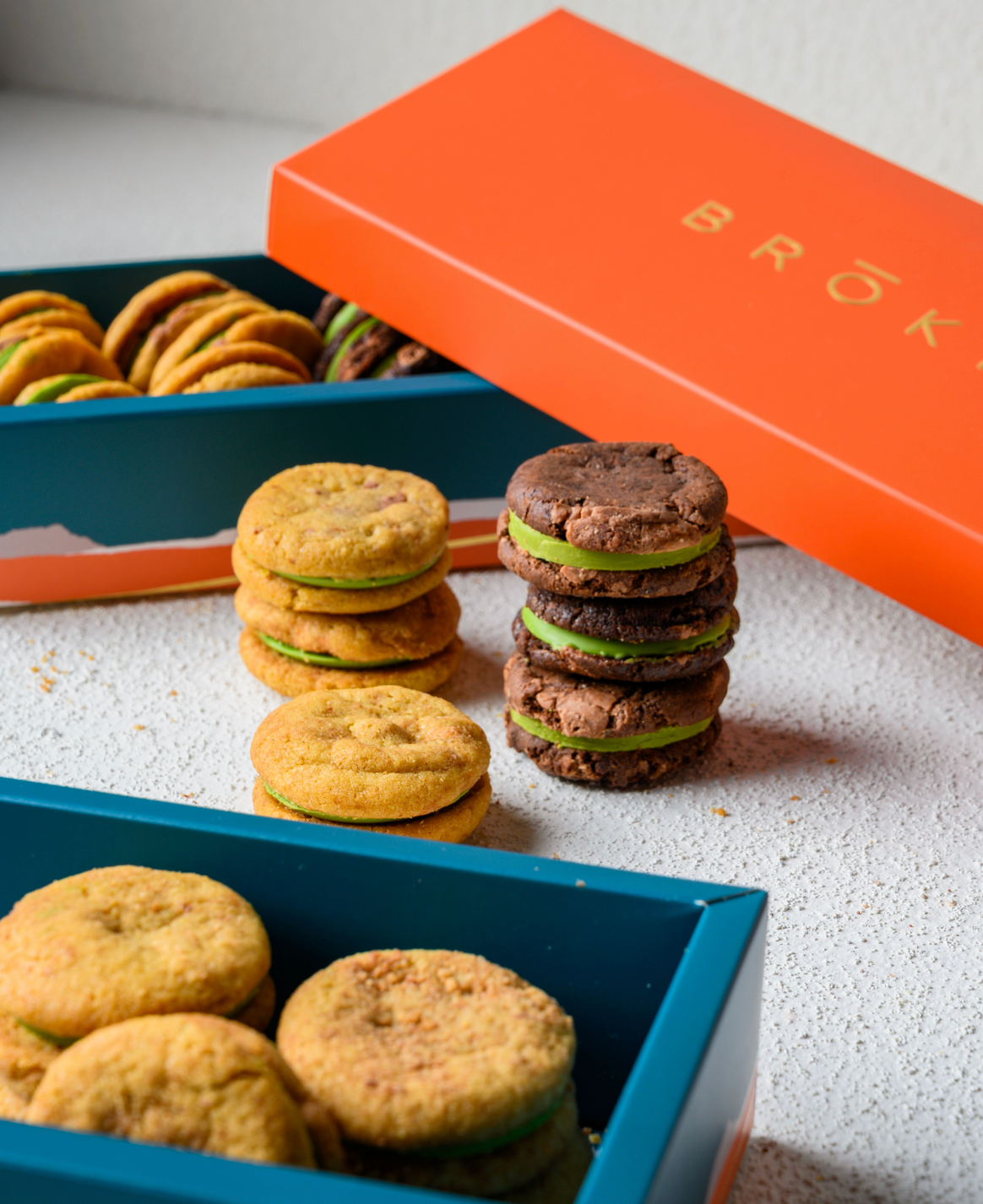 Matcha Cookie Sandwich Box of 18